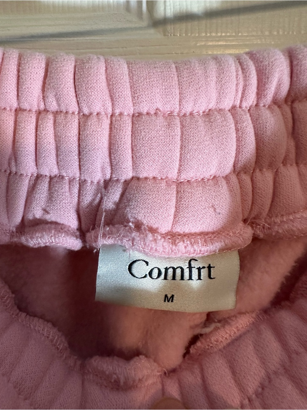 Comfrt Casual Pink Wide-Leg Sweatpants with Elastic Waist - Picture 3 of 7